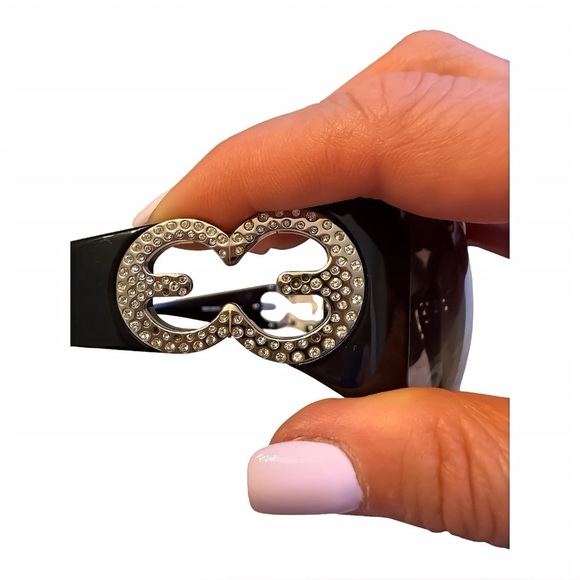 Escada SES 067S COL Z42X Black Rhinestone Logo Sunglasses – Excellent Condition - Picture 7 of 8